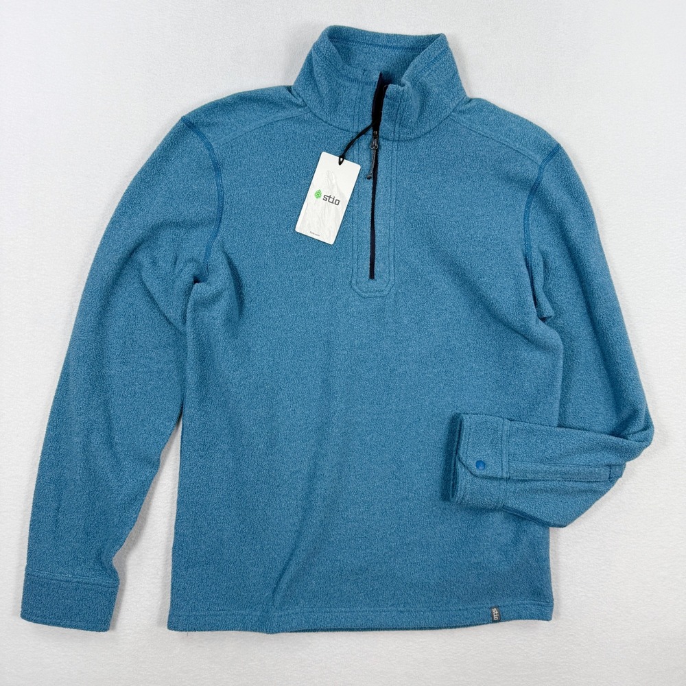 Stio Turpin Fleece 1/4 Zip Size S Mens Shady Lake Blue NEW